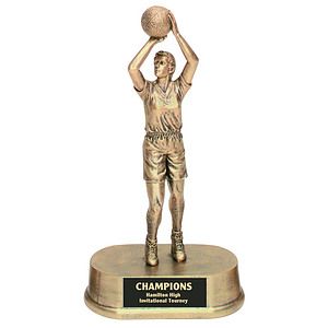 Basketball Female Antique Gold Figure Award