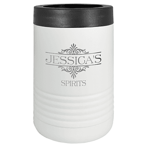 White Laser Engraved Polar Camel Beverage Holder
