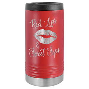 Red Laser Engraved Polar Camel Slim Beverage Holder