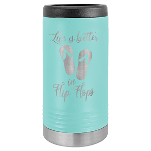 Teal Laser Engraved Polar Camel Slim Beverage Holder