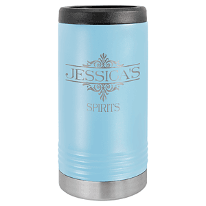 Light Blue Laser Engraved Polar Camel Slim Beverage Holder