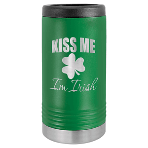 Green Laser Engraved Polar Camel Slim Beverage Holder