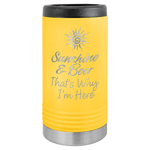 Yellow Laser Engraved Polar Camel Slim Beverage Holder