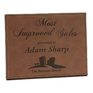9" x 12" Engraved Dark Brown Leatherette Plaque