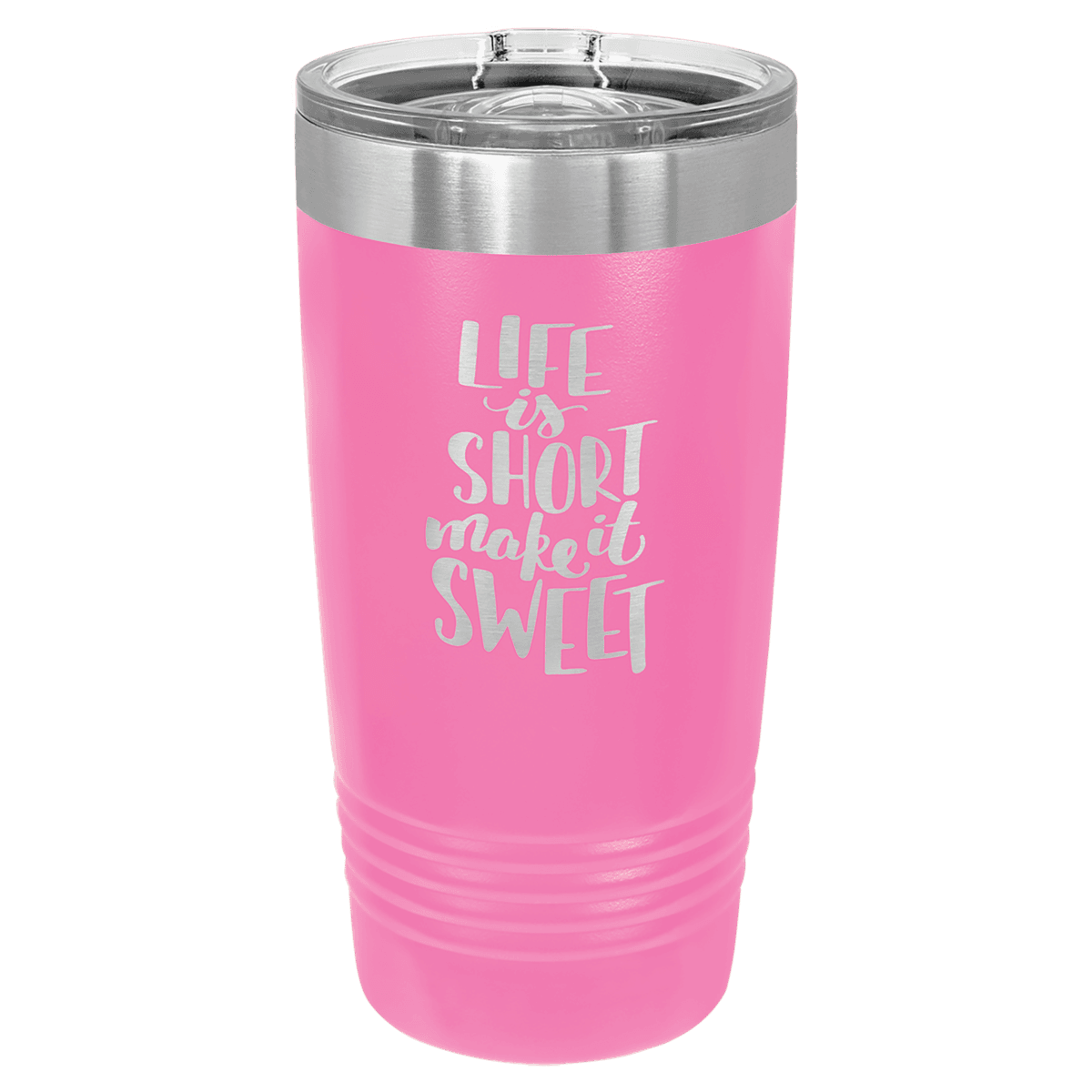 20 oz. Pink Laser Engraved Polar Camel Ringneck Tumblers w/Slider Lid