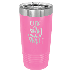 20 oz. Pink Laser Engraved Polar Camel Ringneck Tumblers w/Slider Lid