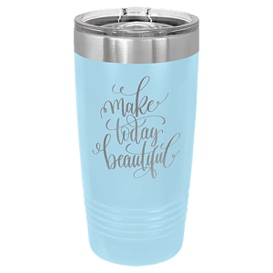 20 oz. Light Blue Laser Engraved Polar Camel Ringneck Tumblers w/Slider Lid