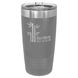20 oz. Dark Gray Laser Engraved Polar Camel Ringneck Tumblers w/Slider Lid