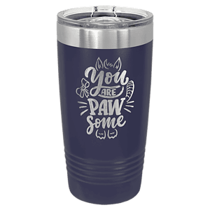 20 oz. Navy Blue Laser Engraved Polar Camel Ringneck Tumblers w/Slider Lid