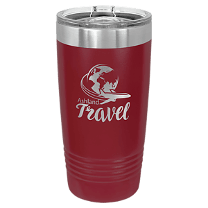20 oz. Maroon Laser Engraved Polar Camel Ringneck Tumblers w/Slider Lid