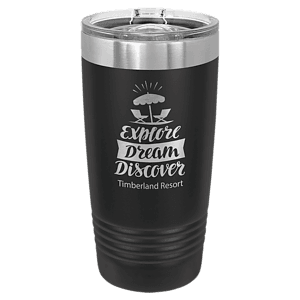 20 oz. Black Laser Engraved Polar Camel Ringneck Tumblers w/Slider Lid