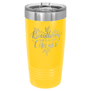 20 oz. Yellow Laser Engraved Polar Camel Ringneck Tumblers w/Slider Lid