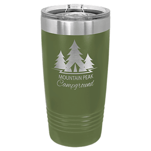 20 oz. Olive Green Laser Engraved Polar Camel Ringneck Tumblers w/Slider Lid
