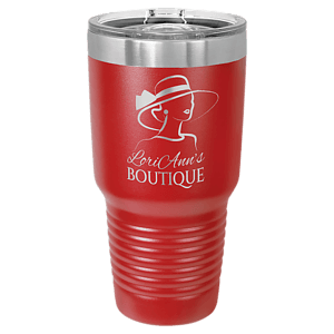 30 oz. Red Laser Engraved Polar Camel Ringneck Tumblers w/Slider Lid
