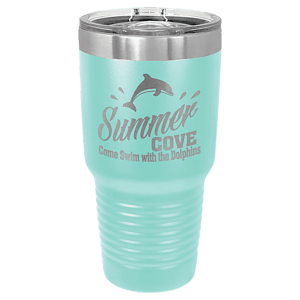 30 oz. Teal Laser Engraved Polar Camel Ringneck Tumblers w/Slider Lid