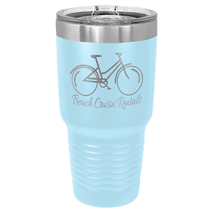 30 oz. Light Blue Laser Engraved Polar Camel Ringneck Tumblers w/Slider Lid
