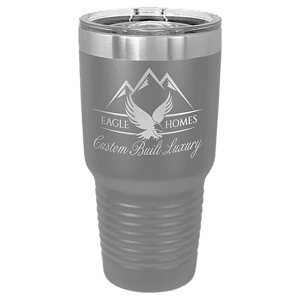 30 oz. Dark Gray Laser Engraved Polar Camel Ringneck Tumblers w/Slider Lid