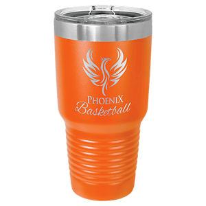 30 oz. Orange Laser Engraved Polar Camel Ringneck Tumblers w/Slider Lid