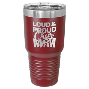 30 oz. Maroon Laser Engraved Polar Camel Ringneck Tumblers w/Slider Lid