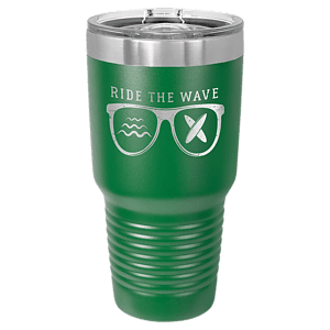 30 oz. Green Laser Engraved Polar Camel Ringneck Tumblers w/Slider Lid