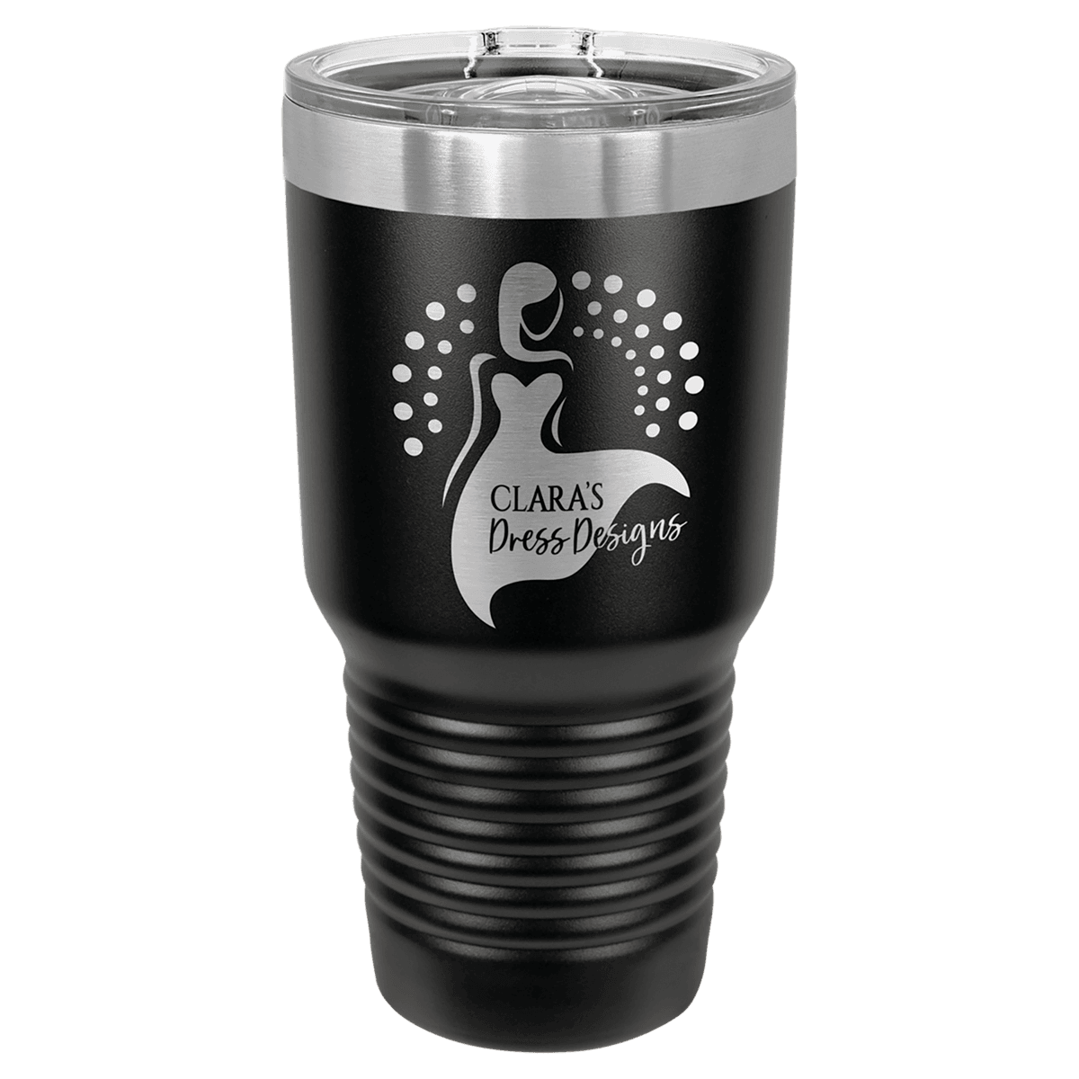 30 oz. Black Laser Engraved Polar Camel Ringneck Tumblers w/Slider Lid