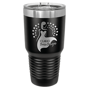 30 oz. Black Laser Engraved Polar Camel Ringneck Tumblers w/Slider Lid