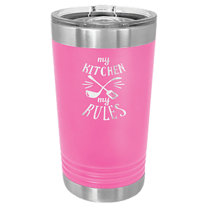 16 oz. Pink Laser Engraved Polar Camel Pint Tumbler w/Slider Lid