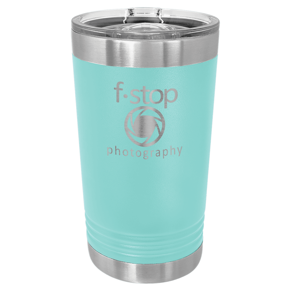 16 oz. Teal Laser Engraved Polar Camel Pint Tumbler w/Slider Lid