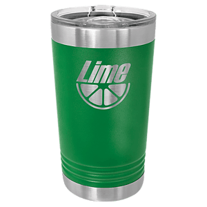16 oz. Green Laser Engraved Polar Camel Pint Tumbler w/Slider Lid