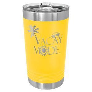 16 oz. Yellow Laser Engraved Polar Camel Pint Tumbler w/Slider Lid