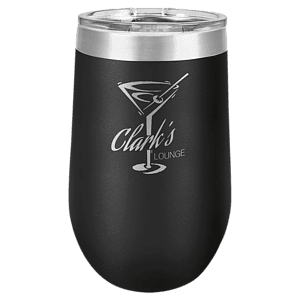 16 oz. Red Laser Engraved Polar Camel Stemless Wine Tumbler w/Clear Lid