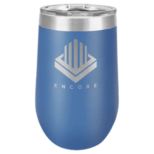 16 oz. Royal Blue Laser Engraved Polar Camel Stemless Wine Tumbler w/Clear Lid