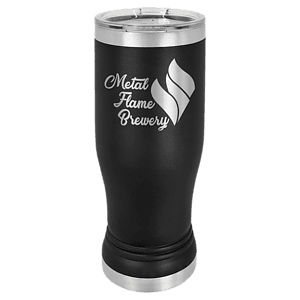 14 oz. Black Laser Engraved Polar Camel Pilsner Tumbler w/Clear Lid