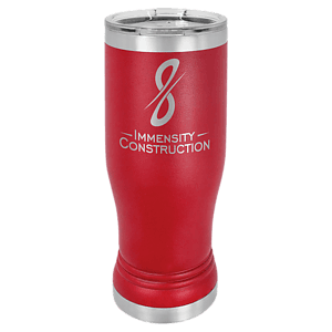 14 oz. Red Laser Engraved Polar Camel Pilsner Tumbler w/Clear Lid