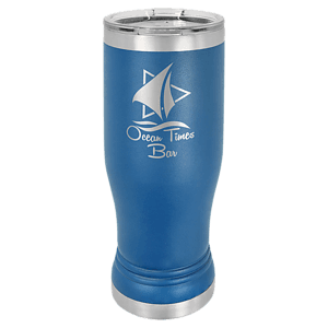 14 oz. Royal Blue Laser Engraved Polar Camel Pilsner Tumbler w/Clear Lid