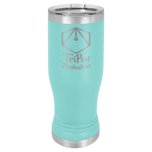 14 oz. Teal Laser Engraved Polar Camel Pilsner Tumbler w/Clear Lid