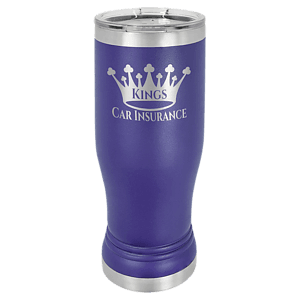 14 oz. Purple Laser Engraved Polar Camel Pilsner Tumbler w/Clear Lid