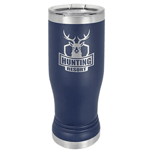 14 oz. Navy Blue Laser Engraved Polar Camel Pilsner Tumbler w/Clear Lid