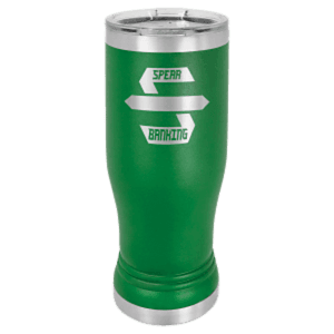 14 oz. Green Laser Engraved Polar Camel Pilsner Tumbler w/Clear Lid