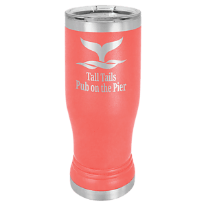 14 oz. Coral Laser Engraved Polar Camel Pilsner Tumbler w/Clear Lid