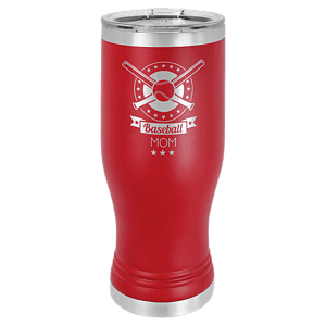 20 oz. Red Laser Engraved Polar Camel Pilsner Tumbler w/Clear Lid