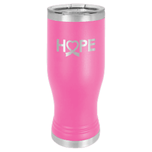20 oz. Pink Laser Engraved Polar Camel Pilsner Tumbler w/Clear Lid
