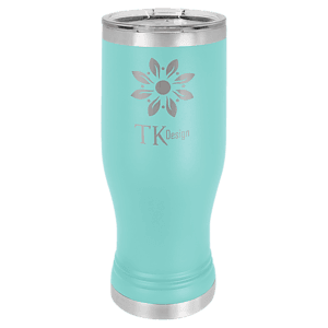 20 oz. Teal Laser Engraved Polar Camel Pilsner Tumbler w/Clear Lid