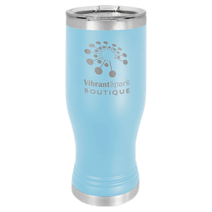 20 oz. Light Blue Laser Engraved Polar Camel Pilsner Tumbler w/Clear Lid