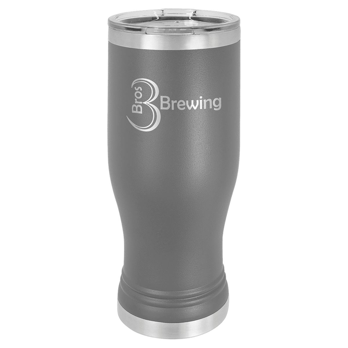 20 oz. Dark Gray Laser Engraved Polar Camel Pilsner Tumbler w/Clear Lid