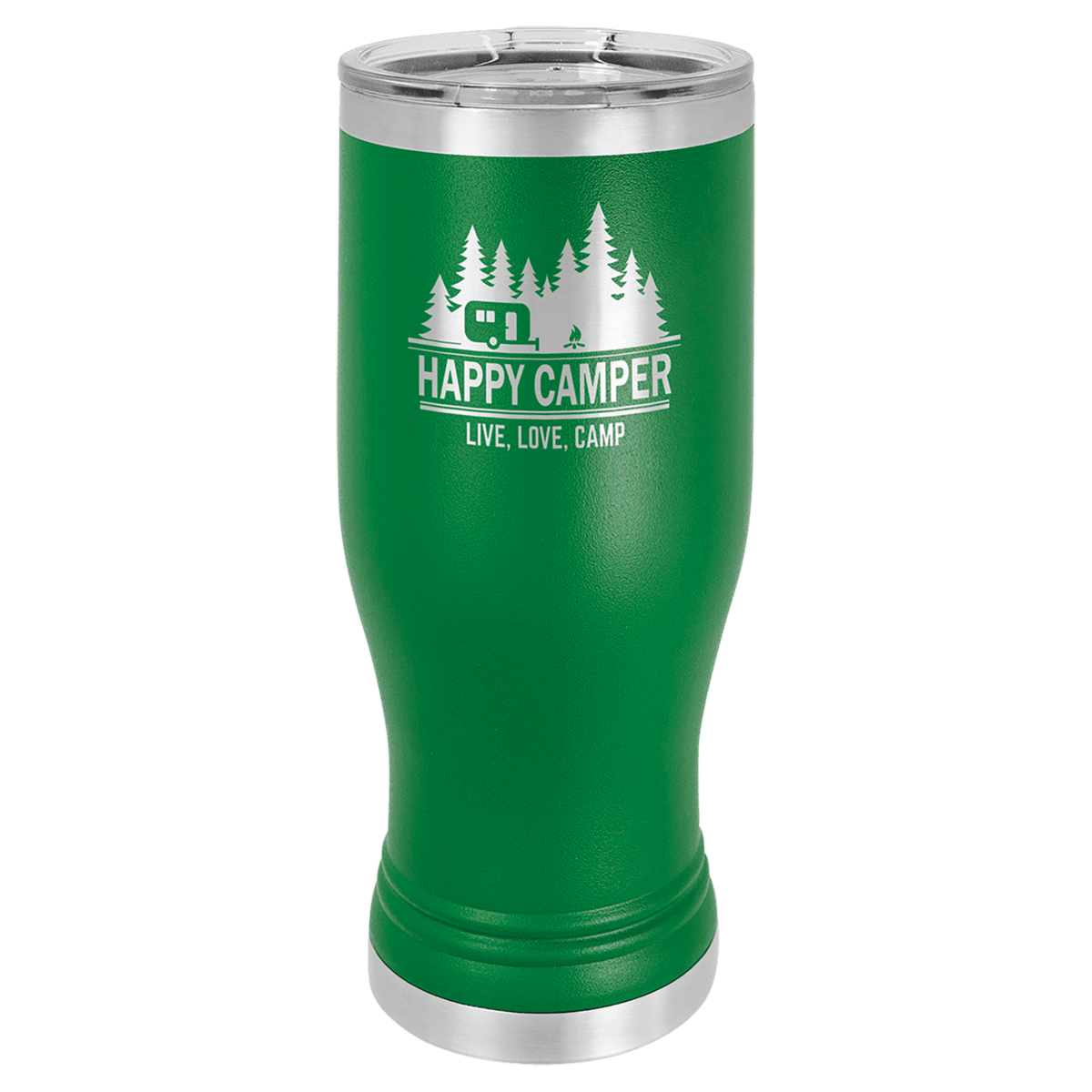 20 oz. Green Laser Engraved Polar Camel Pilsner Tumbler w/Clear Lid