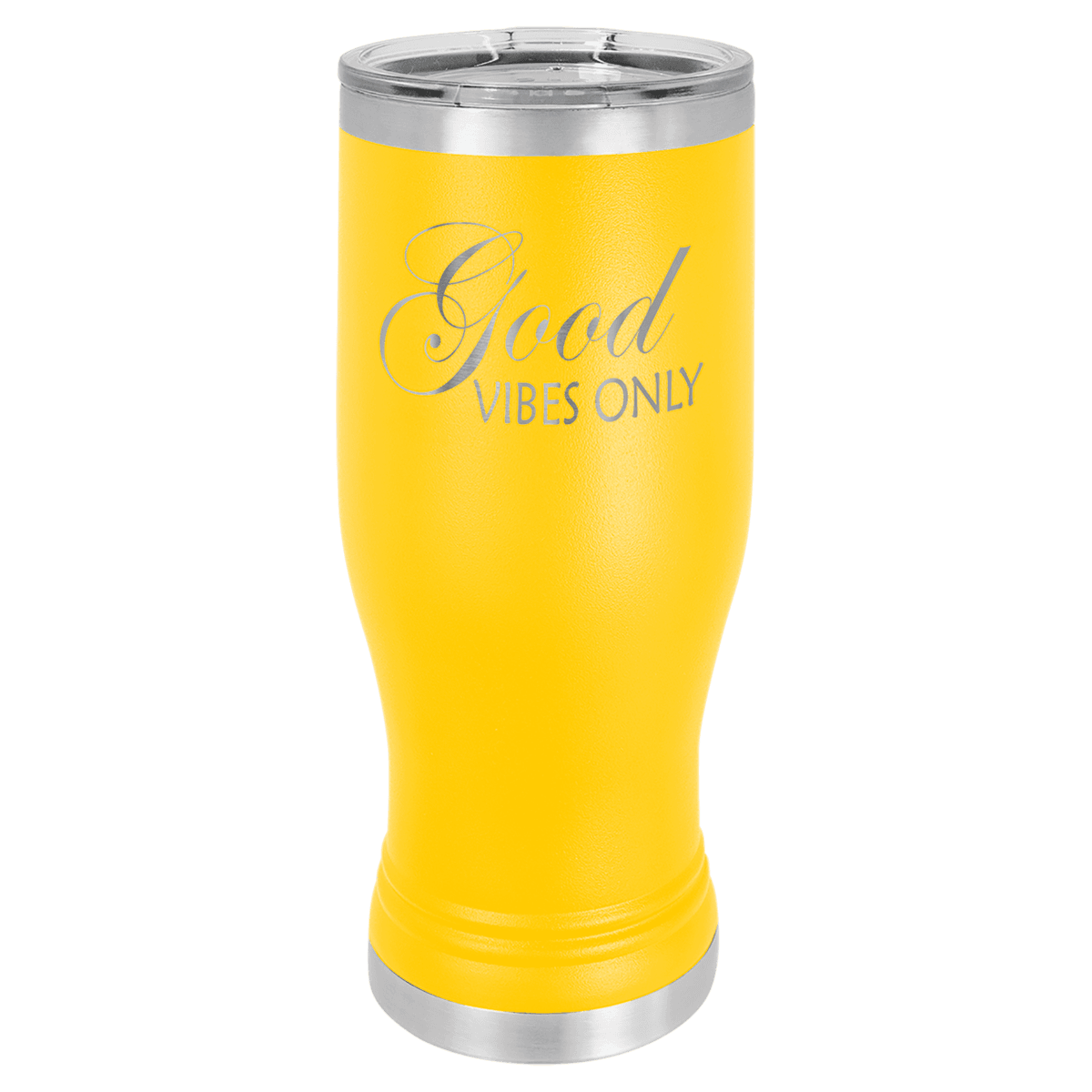 20 oz. Yellow Laser Engraved Polar Camel Pilsner Tumbler w/Clear Lid