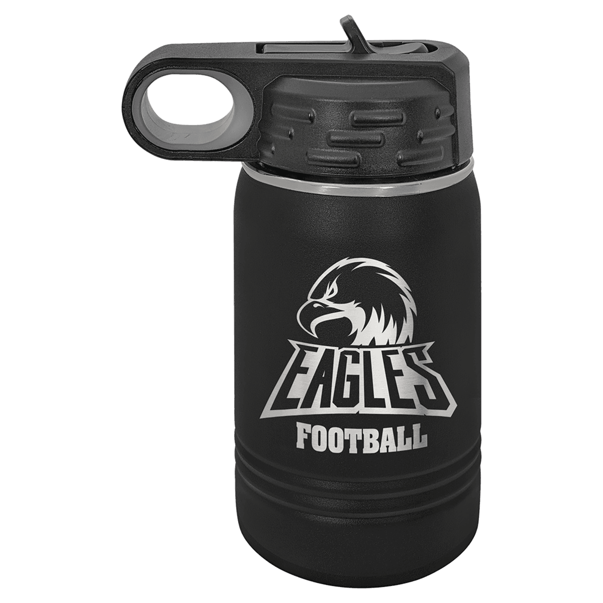 12 oz. Black Laser Engraved Polar Camel Water Bottles