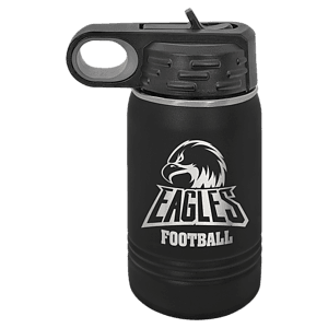 12 oz. Black Laser Engraved Polar Camel Water Bottles