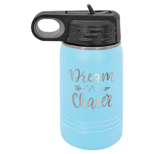 12 oz. Light Blue Laser Engraved Polar Camel Water Bottles